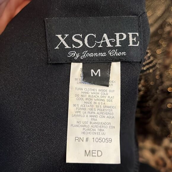 Xscape Embellished Bling Black Gold Evening Formal One Button Cardigan Mobwife - Picture 8 of 8